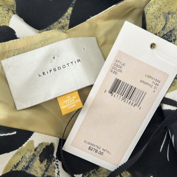 NWT Anthropologie LEIFSDOTTIR Women's Silk Blend Ruffle Cap Sleeve Mini Dress 4 - Picture 5 of 10